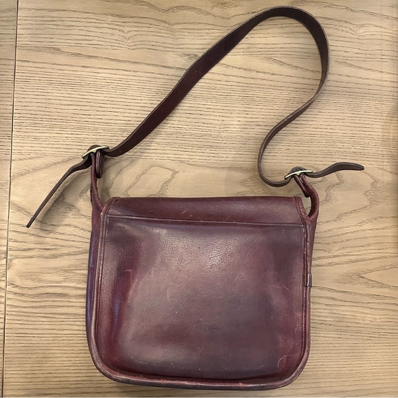Vintage Burgundy Leather Coach Bag - Picture 2 of 7
